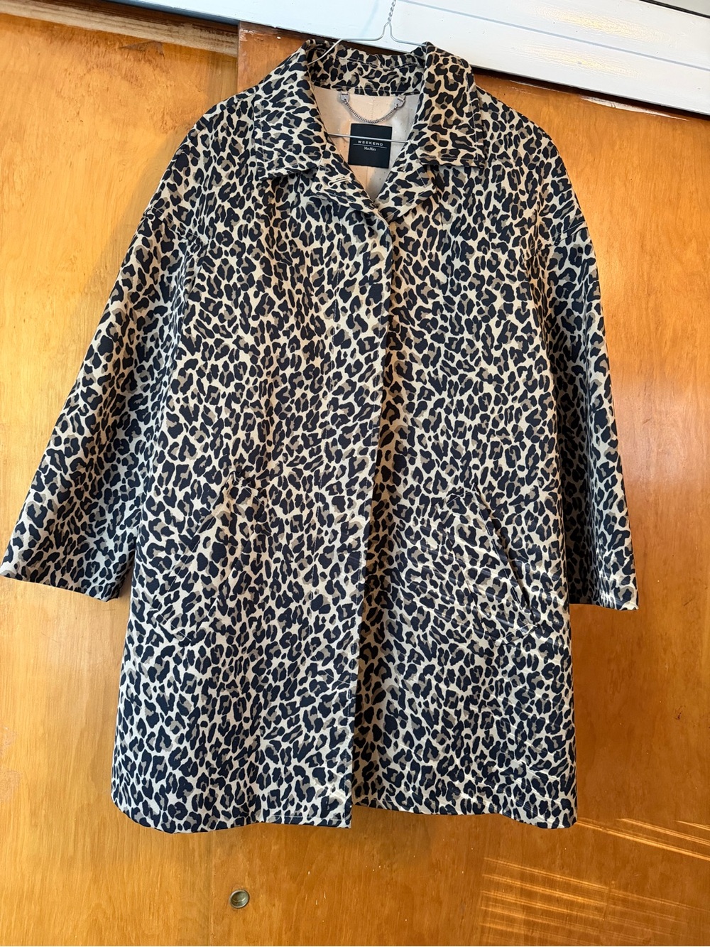 Leopard Print Women’s Coat - Beige/Black